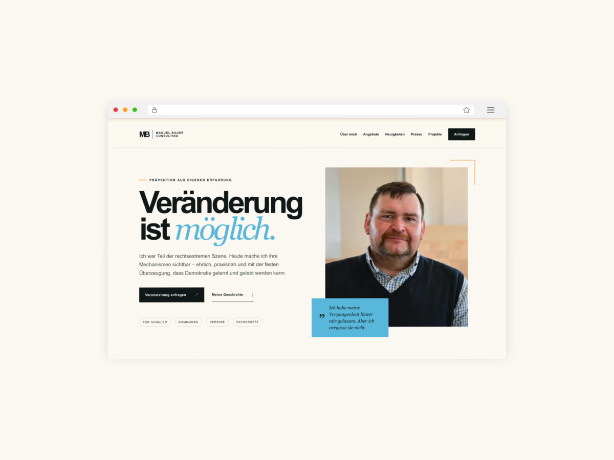 Website-Mockup von Manuel Bauer Consulting