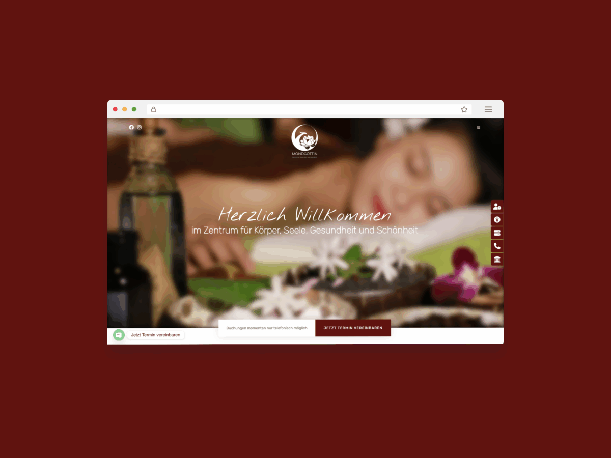 Website-Mockup des Projekts Mondgöttin